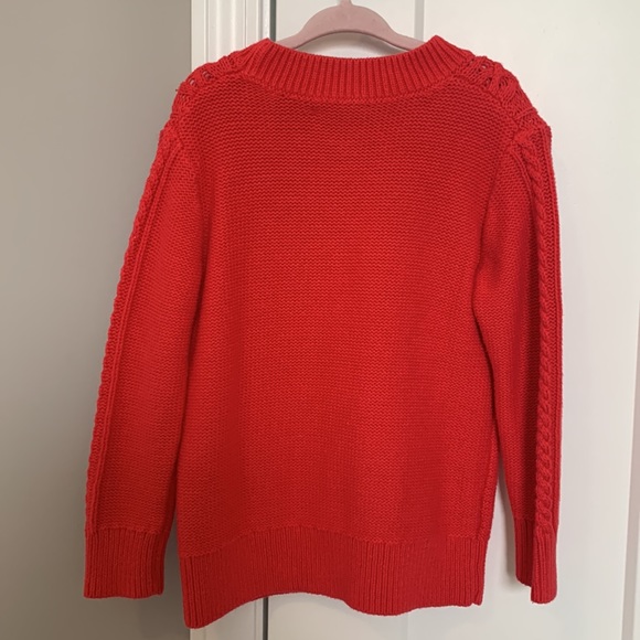 Jcrew Crewcuts red cable-knit sweater size 4-5 - Picture 4 of 4